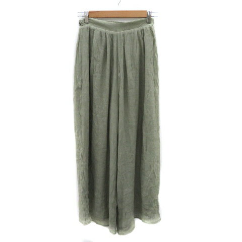 【中古】リエディ Re:EDIT ワイドパンツ スカンツ アンクル丈 M カーキ /YK9 レディース 【ベクトル 古着】 240720