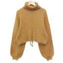【中古】マウジー MOUSSY ニット セーター ショート丈 長袖 タートルネック バックリボン ベアバック 無地 F ベージュ /FF26 レディース 【ベクトル 古着】 240717(4)