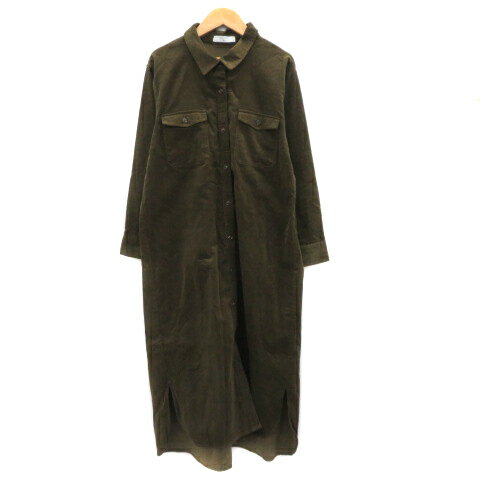 【中古】サマンサモスモス SM2 シャツワンピース ロング丈 長袖 コーデュロイ F カーキ /YK37 レディース 【ベクトル 古着】 240717 【中古】サマンサモスモス SM2 シャツワンピース ロング丈 長袖 コーデュロイ F カーキ /YK37 レディース 【ベクトル 古着】 240717