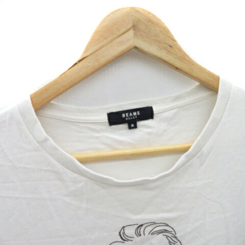 【中古】ビームスハート BEAMS HEART Tシャツ カットソー 半袖 プリント M オフホワイト /YK31 メンズ 【ベクトル 古着】 240717
