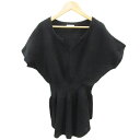 【中古】ローリーズファーム LOWRYS FARM ニット カットソー 半袖 スリットネック F ブラック 黒 /YM24 レディース 【ベクトル 古着】 240807|詳細画像