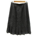 【中古】エルモリア ELMOREA プリーツスカート ロング丈 ドット柄 13 L 黒 ブラック 白 ホワイト /YS20 レディース 【ベクトル 古着】 240920