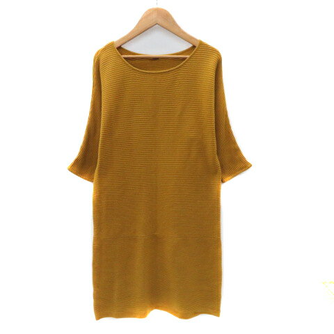 【中古】ビームスハート BEAMS HEART ワンピース ミニ丈 七分袖 F マスタード /YK34 レディース 【ベクトル 古着】 240910