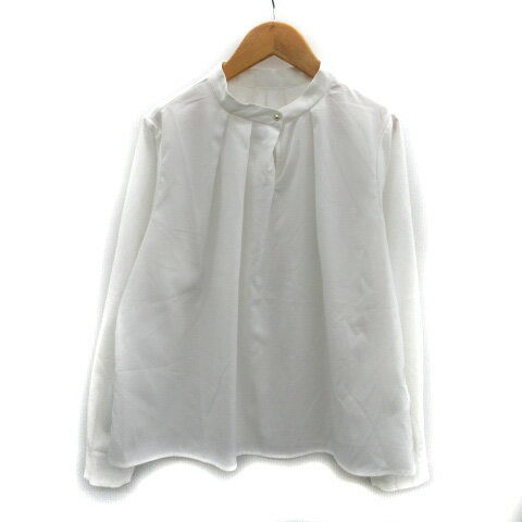 【中古】オペークドットクリップ OPAQUE.CLIP シャツ ブラウス 長袖 バンドカラー M 白 ホワイト /SM9 レディース 【ベクトル 古着】 240905