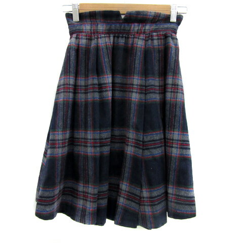 【中古】ココディール COCO DEAL プリーツスカート ミモレ丈 チェック柄 ウール混 1 マルチカラー グレー /YS7 レディース 【ベクトル 古着】 240905