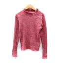 【中古】ミッシュマッシュ MISCH MASCH リブニット カットソー 長袖 クルーネック 無地 フリル M ピンク /SY34 レディース 【ベクトル 古着】 240910(4)