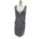 【中古】プロポーション ボディドレッシング PROPORTION BODY DRESSING ジャンパースカート ワンピース ミニ丈 Vネック ヒョウ柄 レオパ...