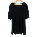 【中古】ヘザー Heather ワンピース ミニ丈 五分袖 Vネック F 黒 ブラック /SM9 レディース 【ベクトル 古着】 241031(4)