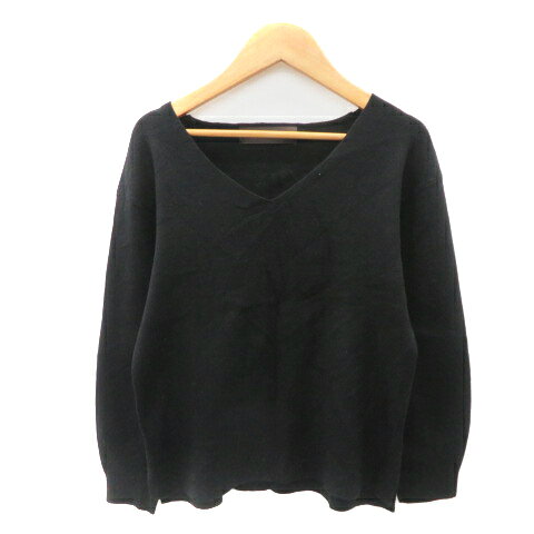 【中古】ジュエルチェンジズ Jewel Changes アローズ ニット カットソー 七分袖 黒 ブラック /YK32 レディース 【ベクトル 古着】 241106
