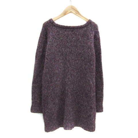 【中古】ナノユニバース nano universe チュニック ニット 長袖 Vネック F 紫 パープル /YS24 レディース 【ベクトル 古着】 241023