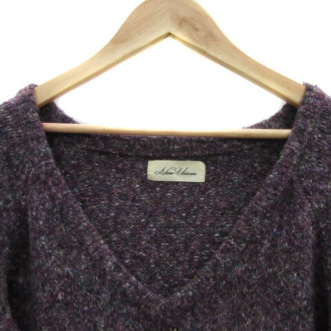 【中古】ナノユニバース nano universe チュニック ニット 長袖 Vネック F 紫 パープル /YS24 レディース 【ベクトル 古着】 241023