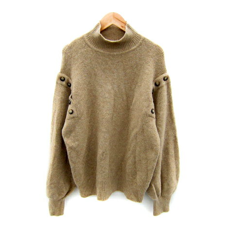【中古】スナイデル SNIDEL ニット セーター 長袖 オープンショルダー 2way 無地 ...