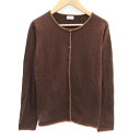 【中古】エルプラネット ELLE PLANETE ニットカーディガン ミドル丈 ラウンドネック ラメ 38 M 茶 ブラウン /SM24 レディース 【ベクトル 古着】 241106(4)