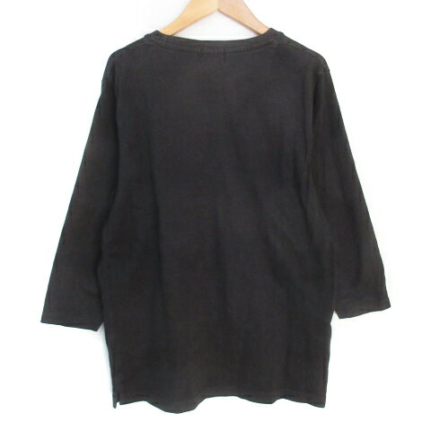 【中古】ティーケーミクスパイス タケオキクチ THE SHOP TK MIXPICE カットソー Tシャツ 七分袖 クルーネック ロゴプリント L 黒 ブラック /FF13 メンズ 【ベクトル 古着】 241106