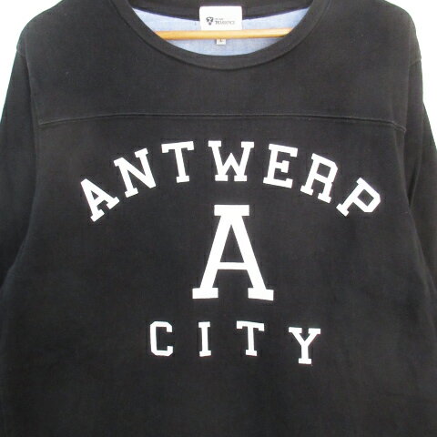 【中古】ティーケーミクスパイス タケオキクチ THE SHOP TK MIXPICE カットソー Tシャツ 七分袖 クルーネック ロゴプリント L 黒 ブラック /FF13 メンズ 【ベクトル 古着】 241106