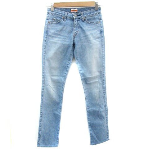 【中古】スウィートキャメル Sweet Camel デニムパンツ ジーンズ テーパードパンツ ロング丈 ウォッシュ加工 55 ライトブルー 水色 /YM13 レディース 【ベクトル 古着】 241106