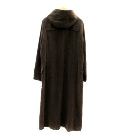 【中古】ネクストアイ nexteye ダッフルコート ロング丈 フード付き 9 M 茶色 ブラウン /HO8 レディース 【ベクトル 古着】 241114