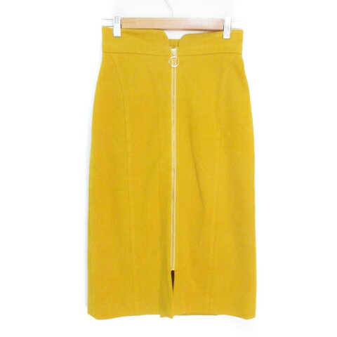 【中古】プロポーション ボディドレッシング PROPORTION BODY DRESSING タイトスカート ロング丈 ジップアップ 無地 M 黄色 イエロー /FF15 レディース 【ベクトル 古着】 241121