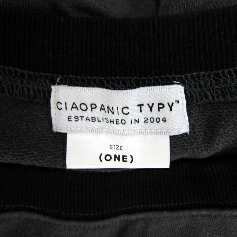 【中古】チャオパニック ティピー CIAOPANIC TYPY カットソー 長袖 ラウンドネック 無地 オーバーサイズ リネン混 麻 ONE チャコールグレー 黒 ブラック /SY44 レディース 【ベクトル 古着】 241115