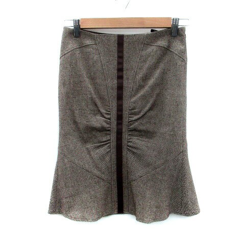 【中古】シトラスノーツ CITRUS nOTES フレアスカート ひざ丈 34 XS ダークブラウン ベージュ /HO32 レディース 【ベクトル 古着】 241115(4)