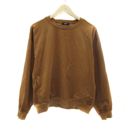 【中古】ビームスハート BEAMS HEART トレーナー ラウンドネック 無地 M ライトブラウン /YS24 メンズ 【ベクトル 古着】 241126