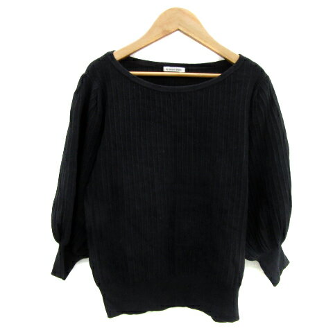 【中古】ルクールブラン le.coeur blanc ニット カットソー 長袖 ラウンドネック 無地 38 M 黒 ブラック /YS20 レディース 【ベクトル 古着】 241120 【中古】ルクールブラン le.coeur blanc ニット カットソー 長袖 ラウンドネック 無地 38 M 黒 ブラック /YS20 レディース 【ベクトル 古着】 241120