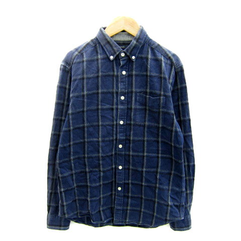【中古】レイジブルー RAGEBLUE カジュアルシャツ 長袖 ボタンダウン チェック柄 M 紺 ネイビー /SY46 メンズ 【ベクトル 古着】 241121(4)