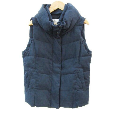【中古】アバハウス ABAHOUSE ECRU 中綿ベスト ジャケット ミドル丈 ジップアップ F ネイビー 紺 /YM23 レディース 【ベクトル 古着】 241211 【中古】アバハウス ABAHOUSE ECRU 中綿ベスト ジャケット ミドル丈 ジップアップ F ネイビー 紺 /YM23 レディース 【ベクトル 古着】 241211