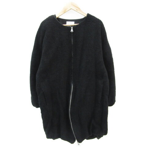 【中古】スティーブンアラン Steven Alan ノーカラーコート ミドル丈 ジップアップ ウール混 M ブラック 黒 /YM6 レディース 【ベクトル 古着】 241209 【中古】スティーブンアラン Steven Alan ノーカラーコート ミドル丈 ジップアップ ウール混 M ブラック 黒 /YM6 レディース 【ベクトル 古着】 241209