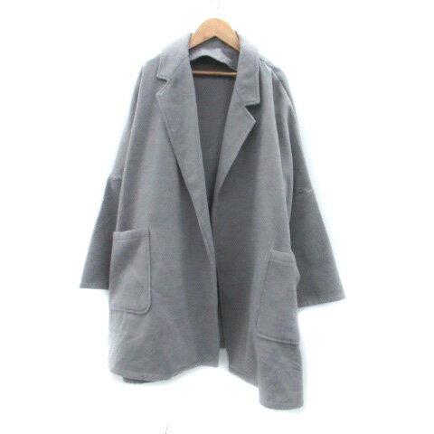 【中古】フィリル fillil チェスターコート ロング丈 前開き グレー /HO10 レディース 【ベクトル 古着】 241216