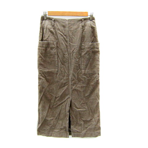 【中古】アーバンリサーチ URBAN RESEARCH タイトスカート コーデュロイ ロング丈 マキシ丈 無地 スリット F ベージュ /SY8 レディース 【ベクトル 古着】 241212