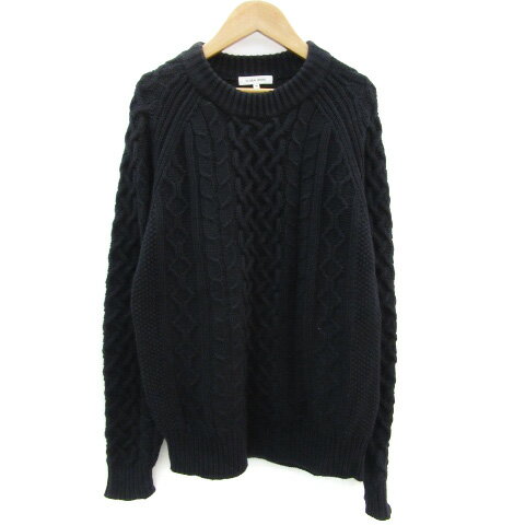 【中古】グローバルワーク GLOBAL WORK ニット セーター 長袖 M ネイビー 紺 /YM27 レディース 【ベクトル 古着】 250206