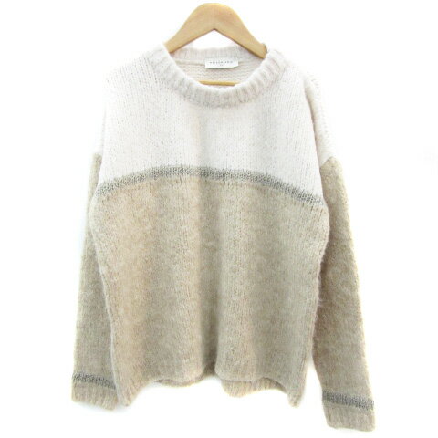 【中古】メゾンオンジェ MAISON ANJE ニット セーター 長袖 ベージュ ホワイト 白 /YM38 レディース 【ベクトル 古着】 241224 【中古】メゾンオンジェ MAISON ANJE ニット セーター 長袖 ベージュ ホワイト 白 /YM38 レディース 【ベクトル 古着】 241224