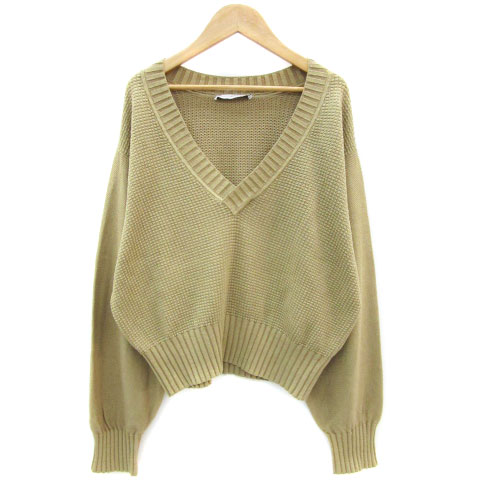 【中古】アストラット ASTRAET ニット カットソー 長袖 Vネック ブラウン 茶 /YM40 レディース 【ベク..