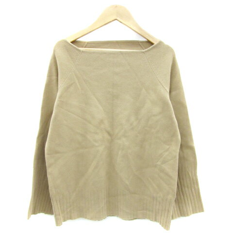 【中古】ミラオーウェン Mila Owen ニット カットソー 長袖 F ライトブラウン 薄茶 /YM28 レディース ..