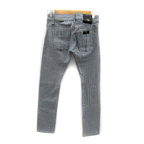 【中古】エドウィン EDWIN ゴルフウエア スキニーパンツ ロング丈 千鳥格子柄 S 黒 ブラック 白 ホワイト /SY20 レディース 【ベクトル 古着】 250114