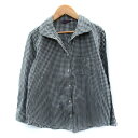 【中古】アーバンリサーチ URBAN RESEARCH シャツ ブラウス 長袖 スキッパーカラー ギンガムチェック柄 F 黒 ブラック 白 ホワイト /SM17 レディース 【ベクトル 古着】 250115(4)