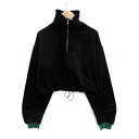 【中古】シャギー SHAGGIE スウェット トレーナー ショート丈 ハーフジップ F 黒 ブラック /SM18 レディース 【ベクトル 古着】 250116