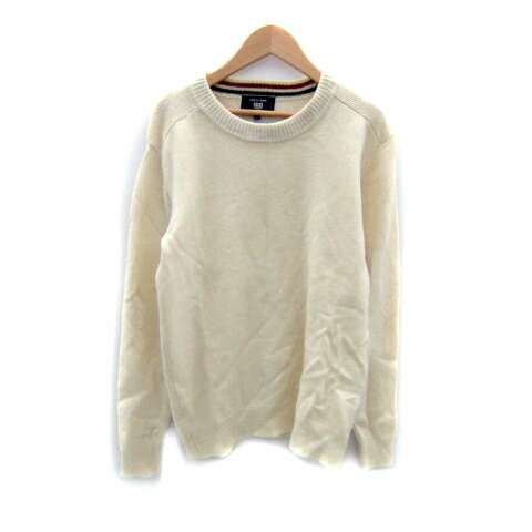 【中古】コムサコミューン COMME CA COMMUNE ニット セーター 長袖 ラウンドネック 無地 M オフホワイト /SY44 メンズ 【ベクトル 古着】 250115
