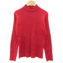 【中古】ディスコート Discoat リブニット カットソー 長袖 M レッド 赤 /YM30 レディース 【ベクトル 古着】 250117