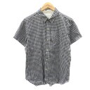 【中古】エドウィン EDWIN カジュアルシャツ 半袖 ギンガムチェック柄 L 黒 ブラック 白 ホワイト /YK21 レディース 【ベクトル 古着】 250217(4)