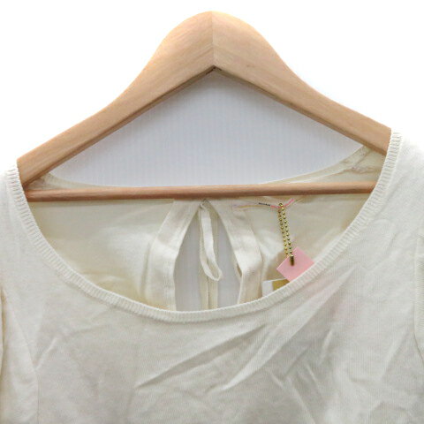 【中古】未使用品 スナイデル SNIDEL ニット カットソー 半袖 F オフホワイト /YK21 レディース 【ベクトル 古着】 250207