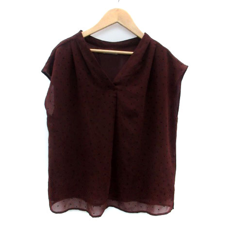 【中古】テチチ Te chichi ブラウス カットソー Vネック フレンチスリーブ ドット柄 M ダークブラウン 黒 ブラック /HO23 レディース 【ベクトル 古着】 250212 【中古】テチチ Te chichi ブラウス カットソー Vネック フレンチスリーブ ドット柄 M ダークブラウン 黒 ブラック /HO23 レディース 【ベクトル 古着】 250212