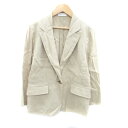 【中古】トラサルディ TRUSSARDI テーラードジャケット シングル ミドル丈 麻 リネン 38 M 茶色 ブラウン /HO37 レディース 【ベクトル 古着】 250212(4)