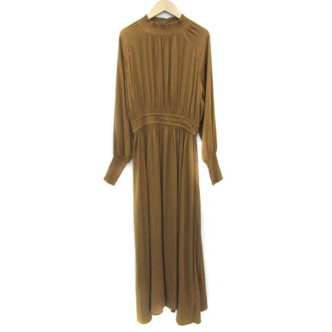 【中古】ビームスハート BEAMS HEART ワンピース ロング丈 マキシ丈 長袖 花柄 S キャメル 茶 /YM6 レディース 【ベクトル 古着】 250219
