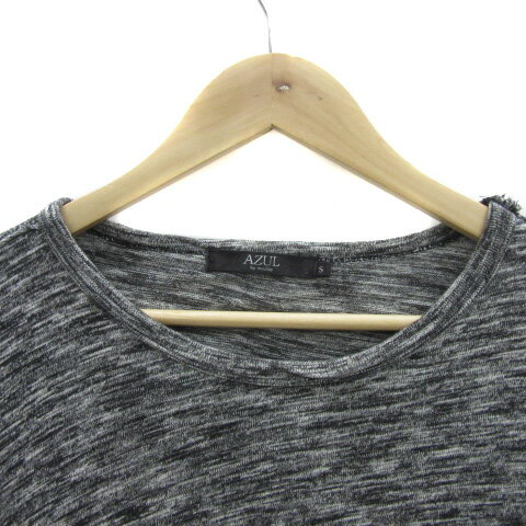 【中古】アズールバイマウジー AZUL by moussy Tシャツ カットソー 半袖 ラウンドネック S グレー /YS21 メンズ 【ベクトル 古着】 250213