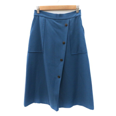 【中古】N.Natural Beauty Basic N.ナチュラルビューティーベーシック フレアスカート ボタンダウンスカート風 ロング丈 M 紺 ネイビー /YK8 レディース 【ベクトル 古着】 250307(4)