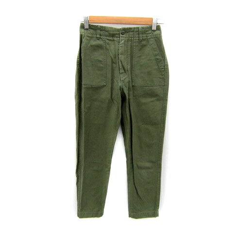 【中古】ジャーナルスタンダード レリューム JOURNAL STANDARD relume ベイカーパンツ クロップドパンツ 七分丈 無地 34 XS カーキ /SY13 レディース 【ベクトル 古着】 250312