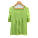 【中古】ヴィヴィアンタム VIVIENNE TAM カットソー 五分袖 1 イエローグリーン 黄緑 /YK36 レディース 【ベクトル 古着】 250403(4)
