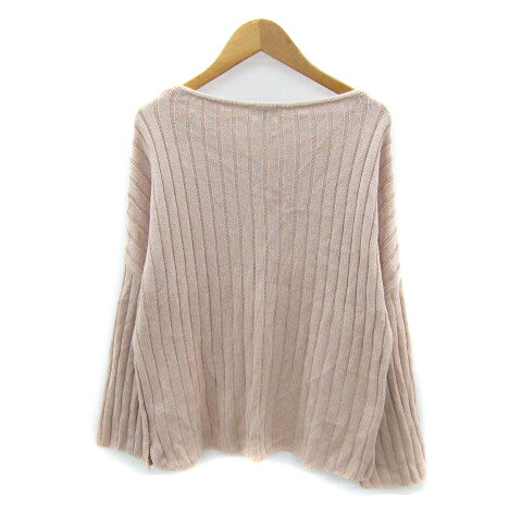 【中古】アーバンリサーチ ドアーズ URBAN RESEARCH DOORS ニット カットソー 長袖 Vネック 無地 ONE ピンクベージュ /SY36 レディース 【ベクトル 古着】 250325